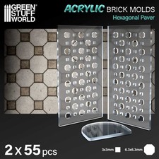 Green Stuff World Acrylformen Achteck Pflasterklinker Acrylic Brick Molds
