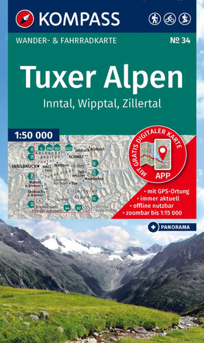 Kompass wanderkarte tuxer - 34,