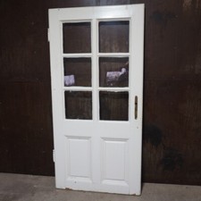 Alte Tür Lichtausschnitt Sprossen um 1850 DIN. links/ H194 B95 S4,5 cm