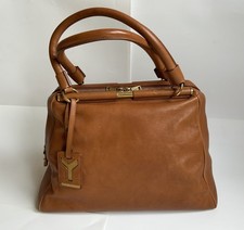 Yves Saint Laurent Rive Gauche Handtasche Tasche Naturleder hellbraun medium