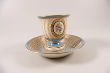 Bohemia Böhmen Sammeltasse Sammelgedeck 2 Teile Royal Ivory  Blumen 1116 Mocca