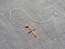 alte Kette + Kreuz-Anhänger -