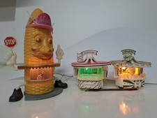 Faller H0 3 Kirmes Buden mit Figuren + Beleuchtung Mais Men Crepes Zuckerwatte