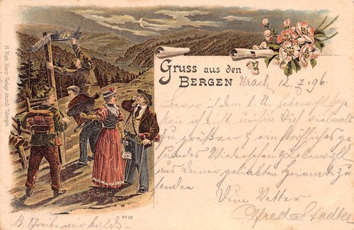 399638 gruss aus - gruss, litho