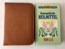 Homöopathie Hausapotheke Leder mit 60 Röhrchen für Globuli , Buch Heilmittel 