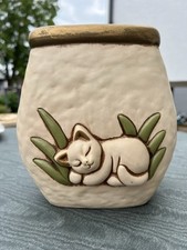 Thun Bozen Vase Motiv schlafende Katze  Höhe ca. 18,5 cm. Guter Zustand!