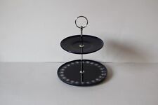 zweistöckige Etagere Teller  Melitta Kopenhagen Tupfenrosa Saphirblau 112437