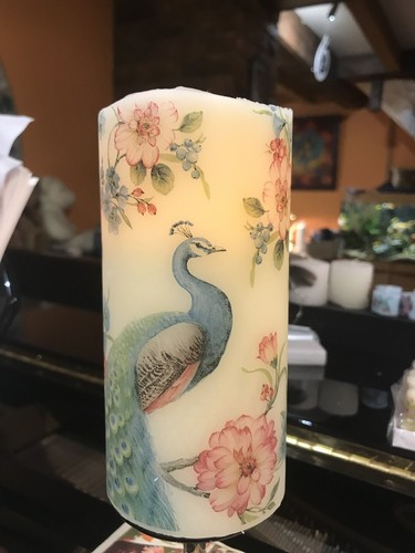 Pfau und blumen handdekor - blumen,