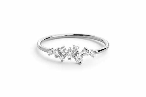 Brillant goldring diamanten - 9,