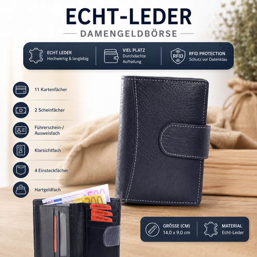 Damen geldbörse echt - geldbörse,