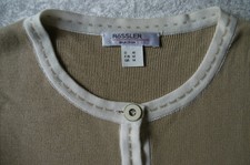 Jacke ERICA RÖSSLER  Gr 40 beige mit elfenbein-Deko  schwere Qalität Top Zustand
