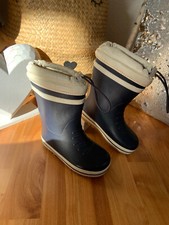 Zara Mädchen Kinder Gummistiefel Winterstiefel Blau Weiß Warm Gefüttert Gr. 26