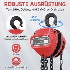 Kettenzug 1000kg 1t 3m Seilzug