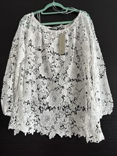 Monari, Spitzenbluse, weiss