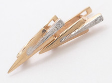 Ohrringe 585 GOLD 14 Karat Rotgold Ohrhänger earrings Diamant oro G1297/25