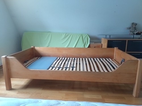 Bett vollholz erle mit - bett,
