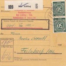 Paketkarte 1947: Bad Aibling