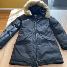 Damen Winter Parka Schwarz Gr S/ XS mit Kapuze mit Fell Anapurna