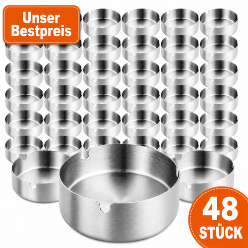 48x aschenbecher edelstahl - aschenbecher,