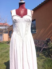 70er 80er Jahre Sonnenkleid Prärie Gunne Sax Style Häkelspitze Original Vintage 
