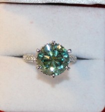 Silber Damenring - Moissanit 6,02 ct & Akzent CZ - L 203