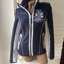 schöne Damen SOCCX Softshelljacke Jacke mit Stehkragen blau weiß  Gr. S