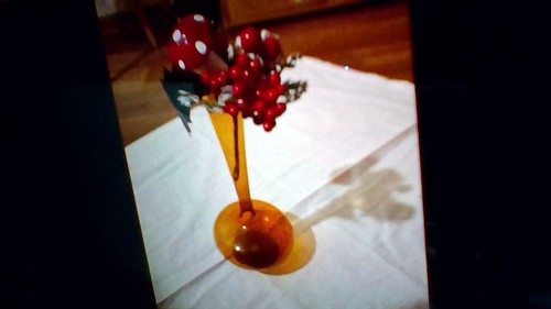 Buntglas gelb blumenvase - gelb,