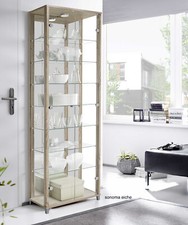 Glasvitrine Sammlervitrine Vitrine Glas Ausstellungsvitrine Spiegel LED-Spot