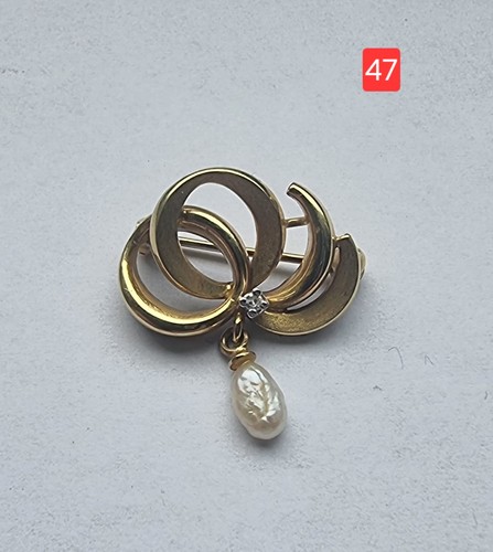 Elegante vintage brosche 585 - vintage,
