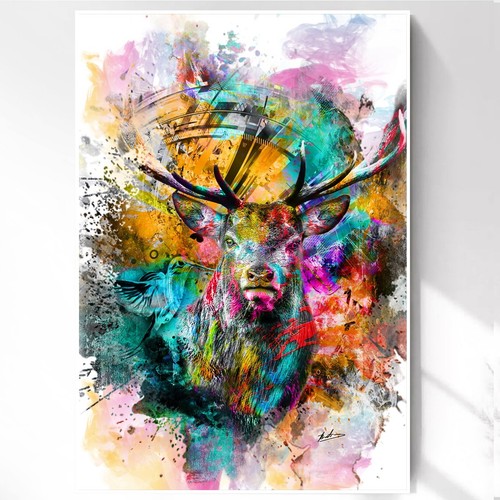 Leinwand bilder hirsch - leinwand, bunt