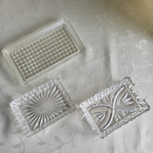3er set glas - set, butterschale