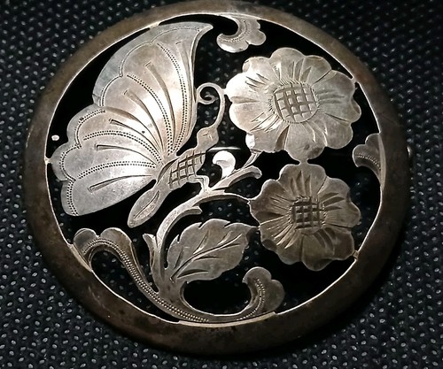 Brosche silber 900 groß - silber,