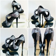 Disko Stiefel Glitzer High Heels Retro 38 Art Deco Jugendstil 20er 30er Flapper