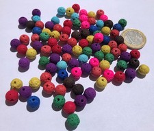 100x Lavaperlen 8mm bunt Mix