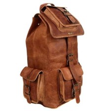Tasche Naturleder Echt Rucksack Vintage Herren Laptop Braun Umhängetasche S A...