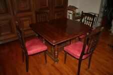 4 Stück antike Holz Stuhl Stühle Velour Leder Polster rot Abholung 59269 Beckum