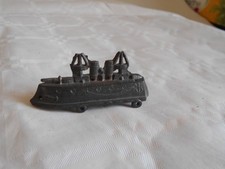 Vintage Penny Spielzeug 1910er französisches Schlachtschiff 1. Weltkrieg auf Rädern SR Simon Rivolett