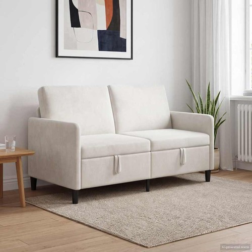 Vidaxl sofa mit stauraum creme - vidaxl,