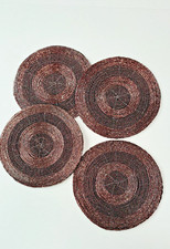 3 x Untersetzer - Sets, Perlenbesetzt, 20 cm , bordeaux, Dekoration, Tisch, G 18