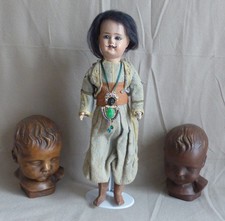 alte Puppe Pappmaschee Inder