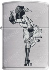 Zippo Windy Girl Gray Scale