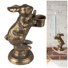 Kerzenhalter Hase gold Metall