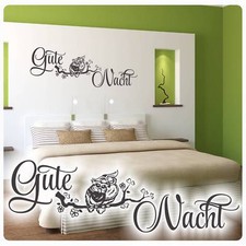 Wandtattoo Eule Gute Nacht Liebe Herzen Ast Eulen Zweig  Wandaufkleber W1601 