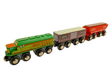 Holzeisenbahn 3-teiliger Güterzug Canadian National Railway GEBRAUCHT