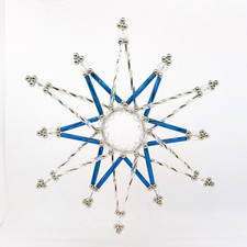 Perlenstern silber blau kristall   11 cm