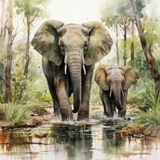 Wandbild afrika elefant - wandbild,
