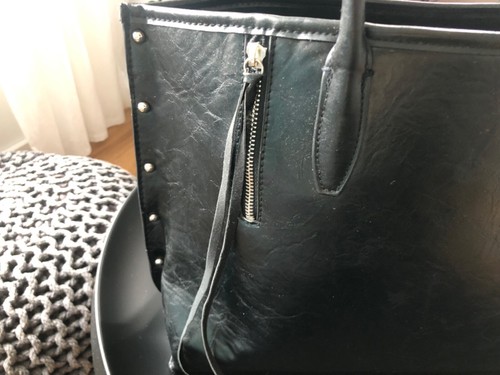 Tasche shopper schwarz nieten - tasche,