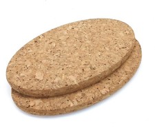 2 Kork-Untersetzer oval für Pfanne, Glas, Topfuntersetzer Kork Design Deko
