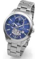 LOUIS XVI Libérale Silber Blau Chronograph Quarz Edelstahl 986 / NR. 12/1000