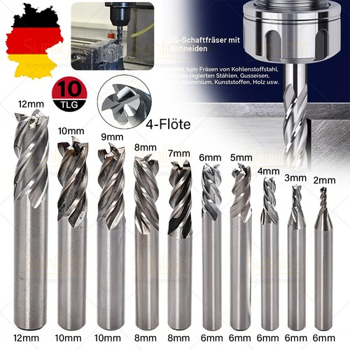 10er fräsersatz hss gerade - 10er,